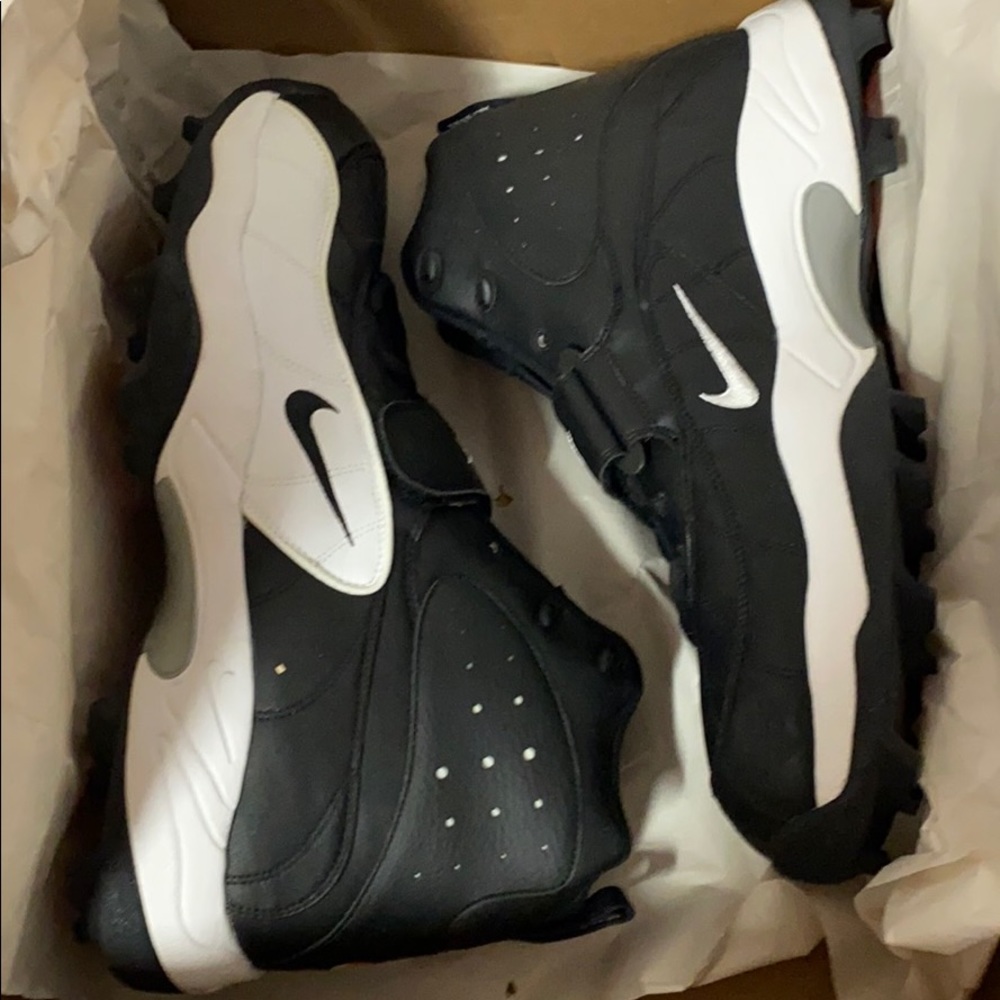 16 Nike football men's cleats air pro shark stove 00 black white 314106 011